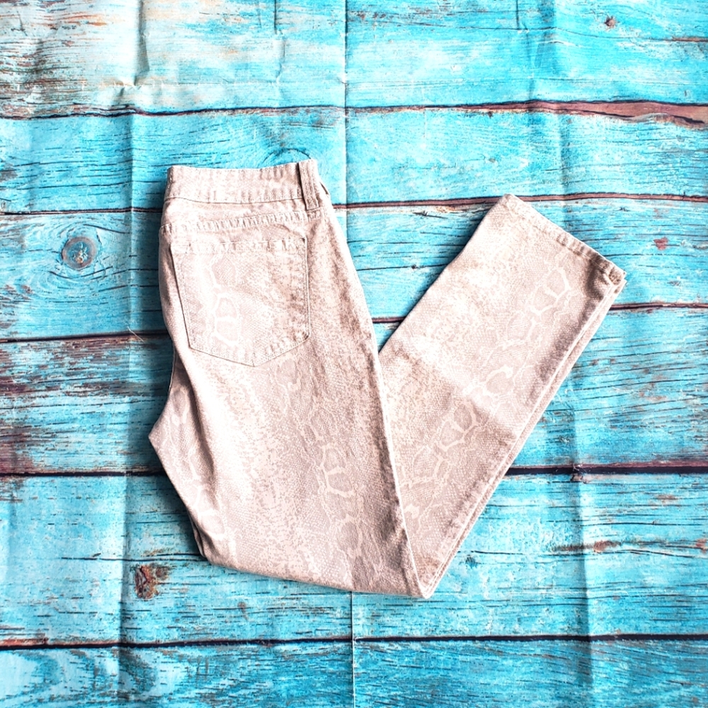 NYDJ Not Your Daughter's Jeans neutral snake print skinny jeans size 2 P…